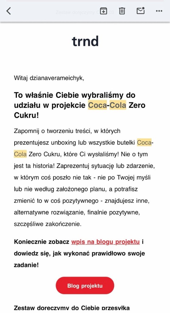 Official TRND Coca-Cola Zero campaign invitation