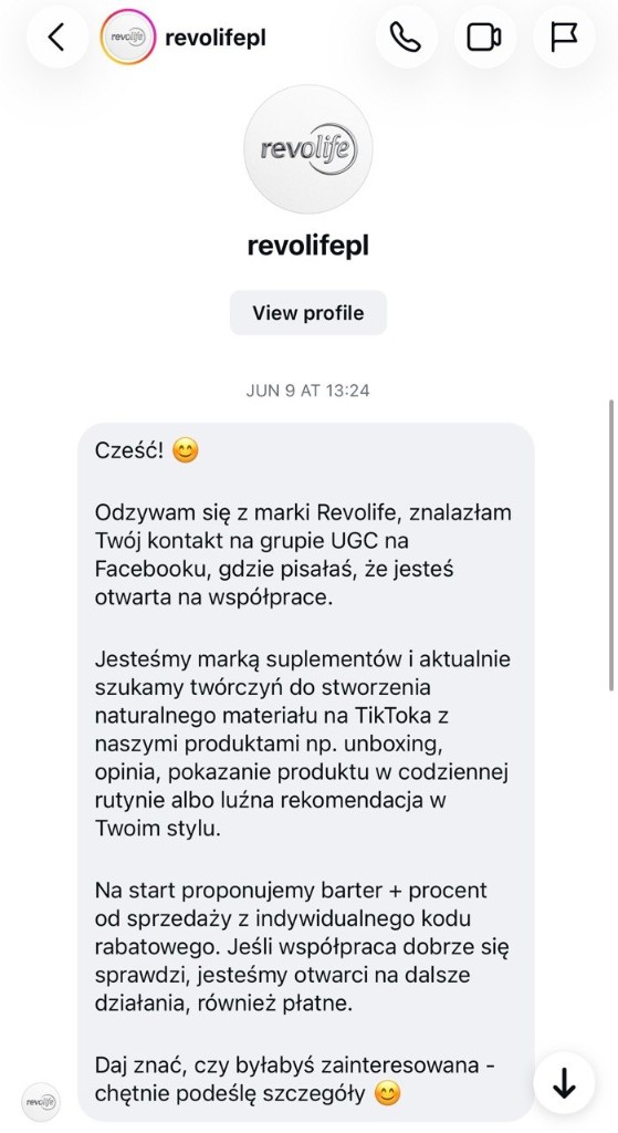 Revolife supplement brand collaboration invitation